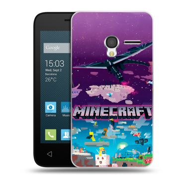 Пластиковый чехол на Alcatel One Touch Pixi 3 (4.0) с принтом Майнкрафт Minecraft