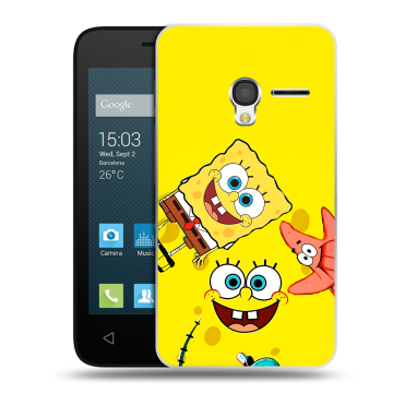 Пластиковый чехол на Alcatel One Touch Pixi 3 (4.0) с принтом Спанч боб Спанчбоб