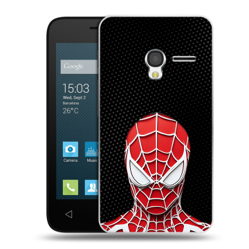 Пластиковый чехол на Alcatel One Touch Pixi 3 (4.0) с принтом человек паук spiderman