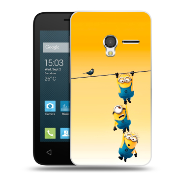Пластиковый чехол на Alcatel One Touch Pixi 3 (4.0) с принтом Миньоны