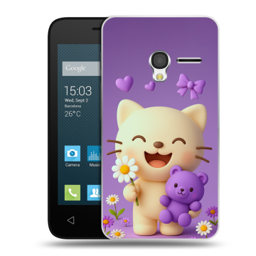 Пластиковый чехол на Alcatel One Touch Pixi 3 (4.0) с принтом для девочек