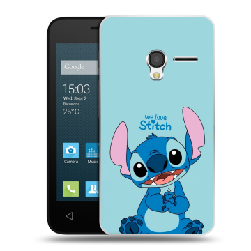 Пластиковый чехол на Alcatel One Touch Pixi 3 (4.0) с принтом Лило и Стич Пластиковый чехол на Alcatel One Touch Pixi 3 (4.0) с принтом Лило и Стич