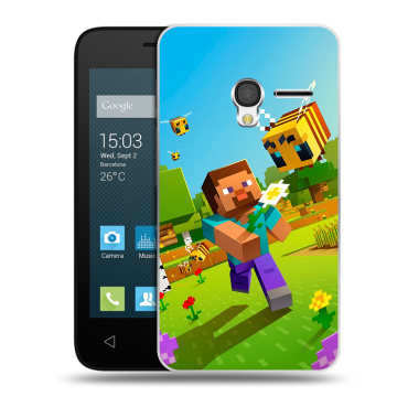 Пластиковый чехол на Alcatel One Touch Pixi 3 (4.0) с принтом Майнкрафт Minecraft Пластиковый чехол на Alcatel One Touch Pixi 3 (4.0) с принтом Майнкрафт Minecraft