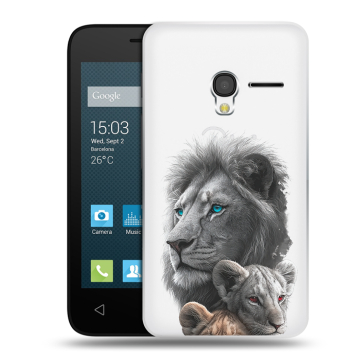 Пластиковый чехол на Alcatel One Touch Pixi 3 (4.0) с принтом Львы