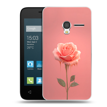 Пластиковый чехол на Alcatel One Touch Pixi 3 (4.0) с принтом Розовая роза