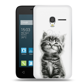 Пластиковый чехол на Alcatel One Touch Pixi 3 (4.0) с принтом Котенок
