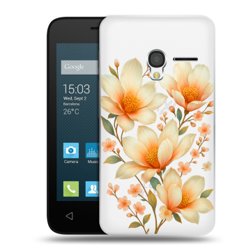 Пластиковый чехол на Alcatel One Touch Pixi 3 (4.0) с принтом Цветы