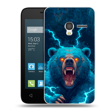Пластиковый чехол на Alcatel One Touch Pixi 3 (4.0) с принтом Медведь