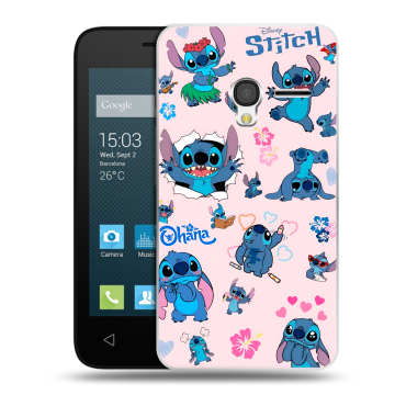 Пластиковый чехол на Alcatel One Touch Pixi 3 (4.0) с принтом Лило и Стич Пластиковый чехол на Alcatel One Touch Pixi 3 (4.0) с принтом Лило и Стич
