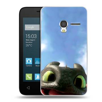 Пластиковый чехол на Alcatel One Touch Pixi 3 (4.0) с принтом Как приручить дракона