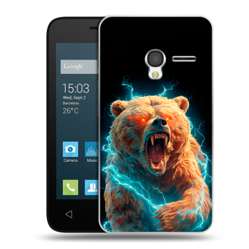 Пластиковый чехол на Alcatel One Touch Pixi 3 (4.0) с принтом Медведь