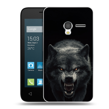 Пластиковый чехол на Alcatel One Touch Pixi 3 (4.0) с принтом Волк Пластиковый чехол на Alcatel One Touch Pixi 3 (4.0) с принтом Волк