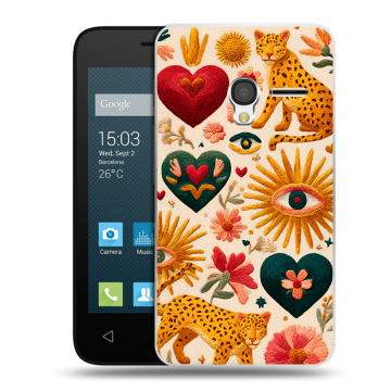 Пластиковый чехол на Alcatel One Touch Pixi 3 (4.0) с принтом Модный принт