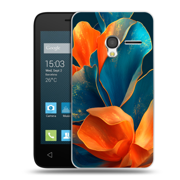Пластиковый чехол на Alcatel One Touch Pixi 3 (4.0) с принтом Цветы
