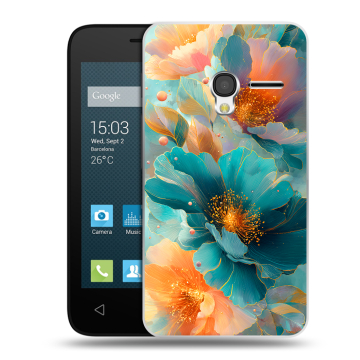 Пластиковый чехол на Alcatel One Touch Pixi 3 (4.0) с принтом Цветы