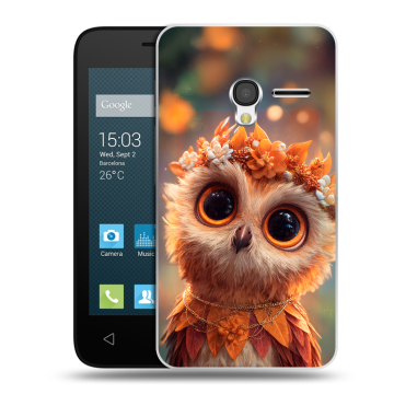 Пластиковый чехол на Alcatel One Touch Pixi 3 (4.0) с принтом Милая сова