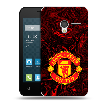 Пластиковый чехол на Alcatel One Touch Pixi 3 (4.0) с принтом Manchester United