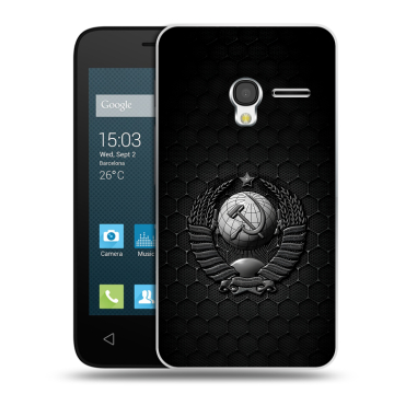 Пластиковый чехол на Alcatel One Touch Pixi 3 (4.0) с принтом Герб Флаг СССР Пластиковый чехол на Alcatel One Touch Pixi 3 (4.0) с принтом Герб Флаг СССР