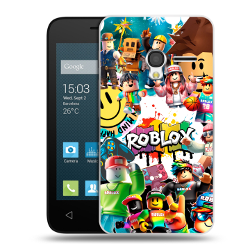 Пластиковый чехол на Alcatel One Touch Pixi 3 (4.0) с принтом Roblox Роблокс
