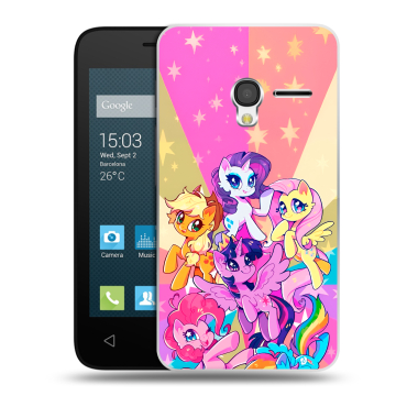 Пластиковый чехол на Alcatel One Touch Pixi 3 (4.0) с принтом My little pony Дружба чудо Пластиковый чехол на Alcatel One Touch Pixi 3 (4.0) с принтом My little pony Дружба чудо