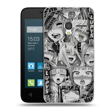 Пластиковый чехол на Alcatel One Touch Pixi 3 (4.0) с принтом Ahegao Ахегао Аниме
