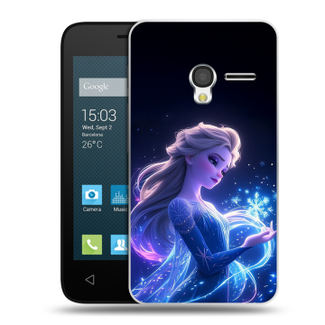 Пластиковый чехол на Alcatel One Touch Pixi 3 (4.0) с принтом Холодное сердце Frozen