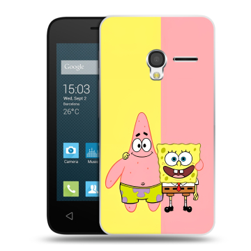 Пластиковый чехол на Alcatel One Touch Pixi 3 (4.0) с принтом Спанч боб Спанчбоб Пластиковый чехол на Alcatel One Touch Pixi 3 (4.0) с принтом Спанч боб Спанчбоб