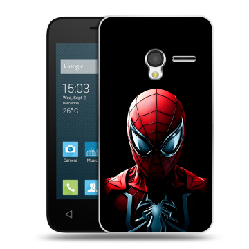 Пластиковый чехол на Alcatel One Touch Pixi 3 (4.0) с принтом Spiderman Человек паук Пластиковый чехол на Alcatel One Touch Pixi 3 (4.0) с принтом Spiderman Человек паук