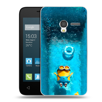 Пластиковый чехол на Alcatel One Touch Pixi 3 (4.0) с принтом Миньоны