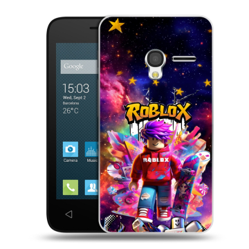 Пластиковый чехол на Alcatel One Touch Pixi 3 (4.0) с принтом Roblox Роблокс