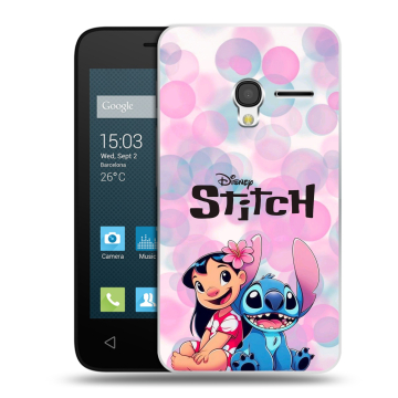 Пластиковый чехол на Alcatel One Touch Pixi 3 (4.0) с принтом Лило и Стич Пластиковый чехол на Alcatel One Touch Pixi 3 (4.0) с принтом Лило и Стич