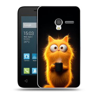 Пластиковый чехол на Alcatel One Touch Pixi 3 (4.0) с принтом Смешной кот