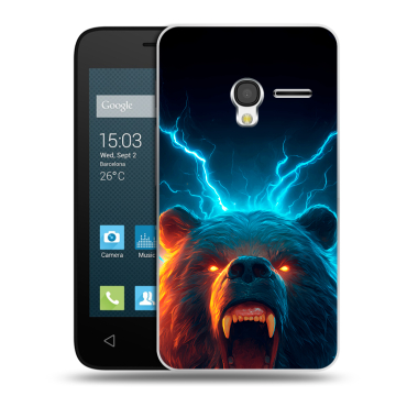 Пластиковый чехол на Alcatel One Touch Pixi 3 (4.0) с принтом Медведь