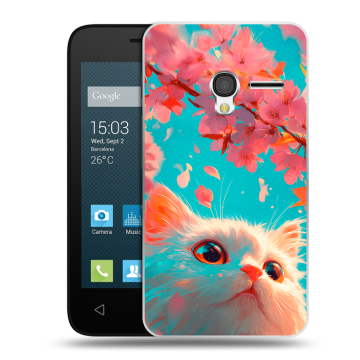 Пластиковый чехол на Alcatel One Touch Pixi 3 (4.0) с принтом Красивый кот