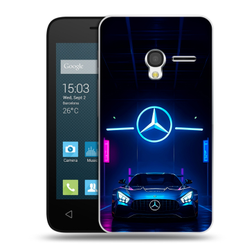 Пластиковый чехол на Alcatel One Touch Pixi 3 (4.0) с принтом Mercedes Мерседес Пластиковый чехол на Alcatel One Touch Pixi 3 (4.0) с принтом Mercedes Мерседес