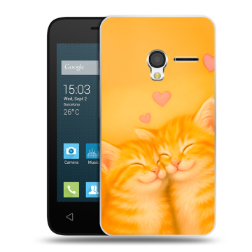 Пластиковый чехол на Alcatel One Touch Pixi 3 (4.0) с принтом Милые котята
