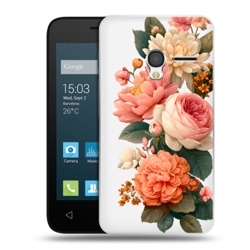 Пластиковый чехол на Alcatel One Touch Pixi 3 (4.0) с принтом цветы