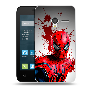 Пластиковый чехол на Alcatel One Touch Pixi 3 (4.0) с принтом Spiderman Человек паук
