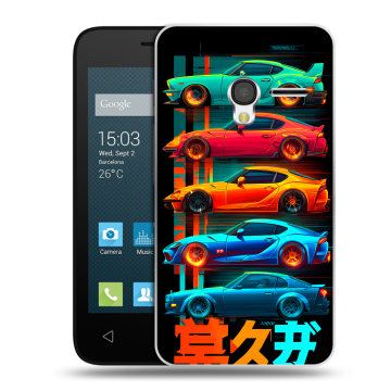 Пластиковый чехол на Alcatel One Touch Pixi 3 (4.0) с принтом машины тачки