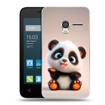 Пластиковый чехол на Alcatel One Touch Pixi 3 (4.0) с принтом милая панда
