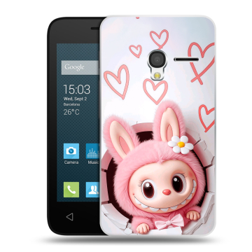 Пластиковый чехол на Alcatel One Touch Pixi 3 (4.0) с принтом Labubu Лабубу Пластиковый чехол на Alcatel One Touch Pixi 3 (4.0) с принтом Labubu Лабубу