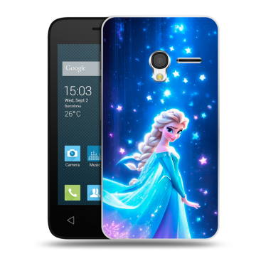Пластиковый чехол на Alcatel One Touch Pixi 3 (4.0) с принтом Холодное сердце Frozen Пластиковый чехол на Alcatel One Touch Pixi 3 (4.0) с принтом Холодное сердце Frozen