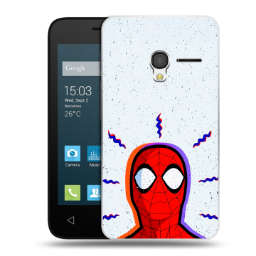 Пластиковый чехол на Alcatel One Touch Pixi 3 (4.0) с принтом Spiderman Человек паук