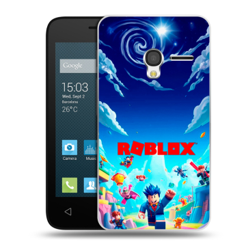 Пластиковый чехол на Alcatel One Touch Pixi 3 (4.0) с принтом Roblox Роблокс