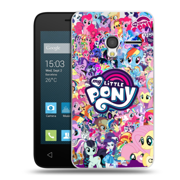 Пластиковый чехол на Alcatel One Touch Pixi 3 (4.0) с принтом My little pony Дружба чудо Пластиковый чехол на Alcatel One Touch Pixi 3 (4.0) с принтом My little pony Дружба чудо