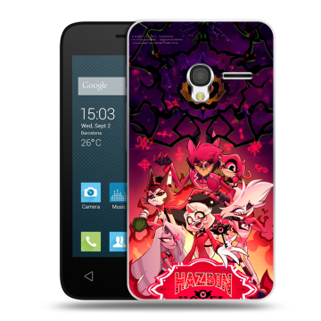 Пластиковый чехол на Alcatel One Touch Pixi 3 (4.0) с принтом Hazbin Hotel Отель Хазбин Пластиковый чехол на Alcatel One Touch Pixi 3 (4.0) с принтом Hazbin Hotel Отель Хазбин
