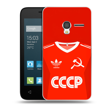 Пластиковый чехол на Alcatel One Touch Pixi 3 (4.0) с принтом Флаг Герб СССР