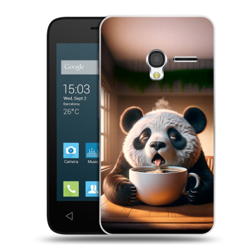 Пластиковый чехол на Alcatel One Touch Pixi 3 (4.0) с принтом смешная панда