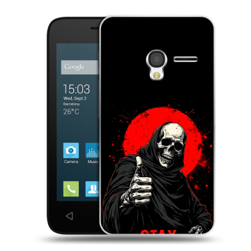 Пластиковый чехол на Alcatel One Touch Pixi 3 (4.0) с принтом смешной скелет