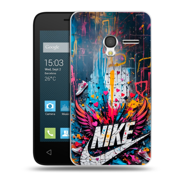 Пластиковый чехол на Alcatel One Touch Pixi 3 (4.0) с принтом Nike Найк